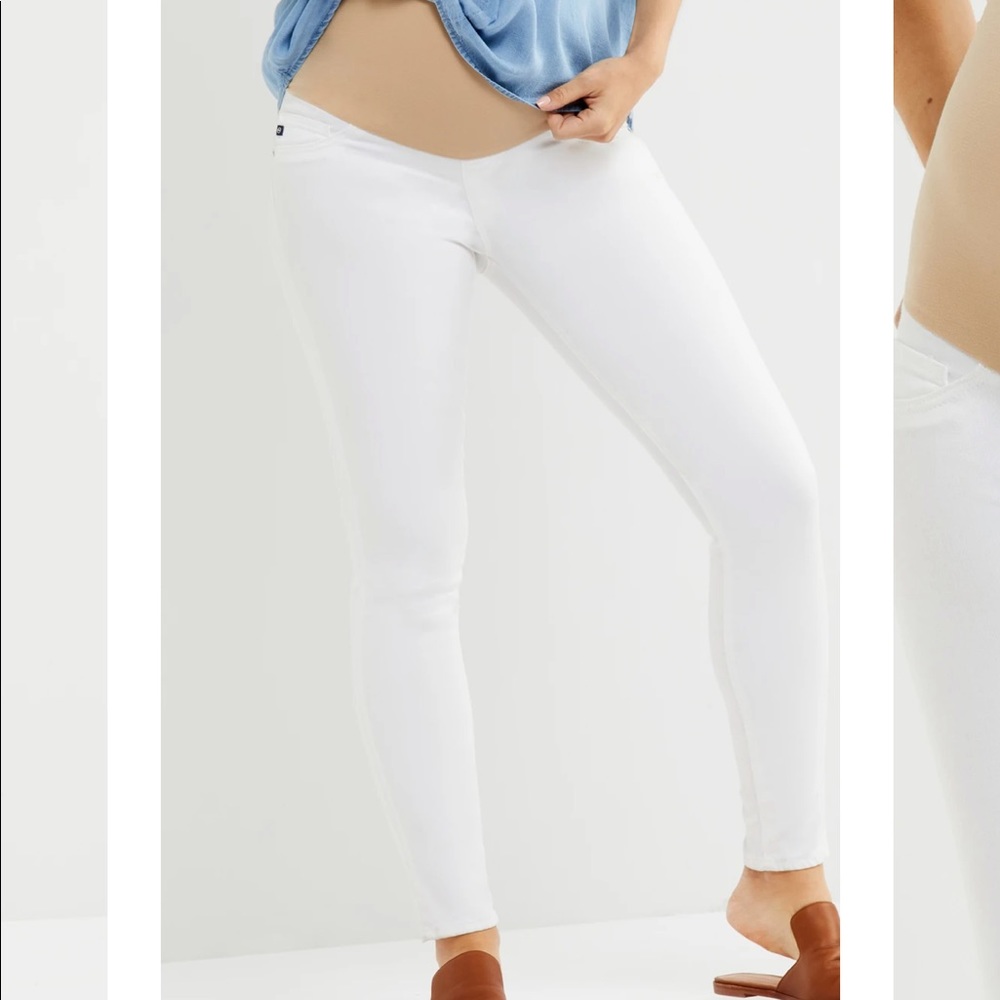 White AG Maternity Secret Fit Belly Jeans